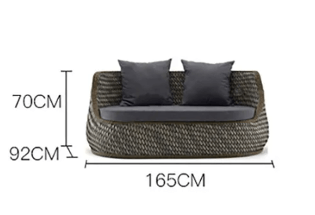 โซฟา2 ที่นั่ง BUNISE รุ่น P3403 ขนาด 165&times;92&times;70 ซม. สีน้ำตาล